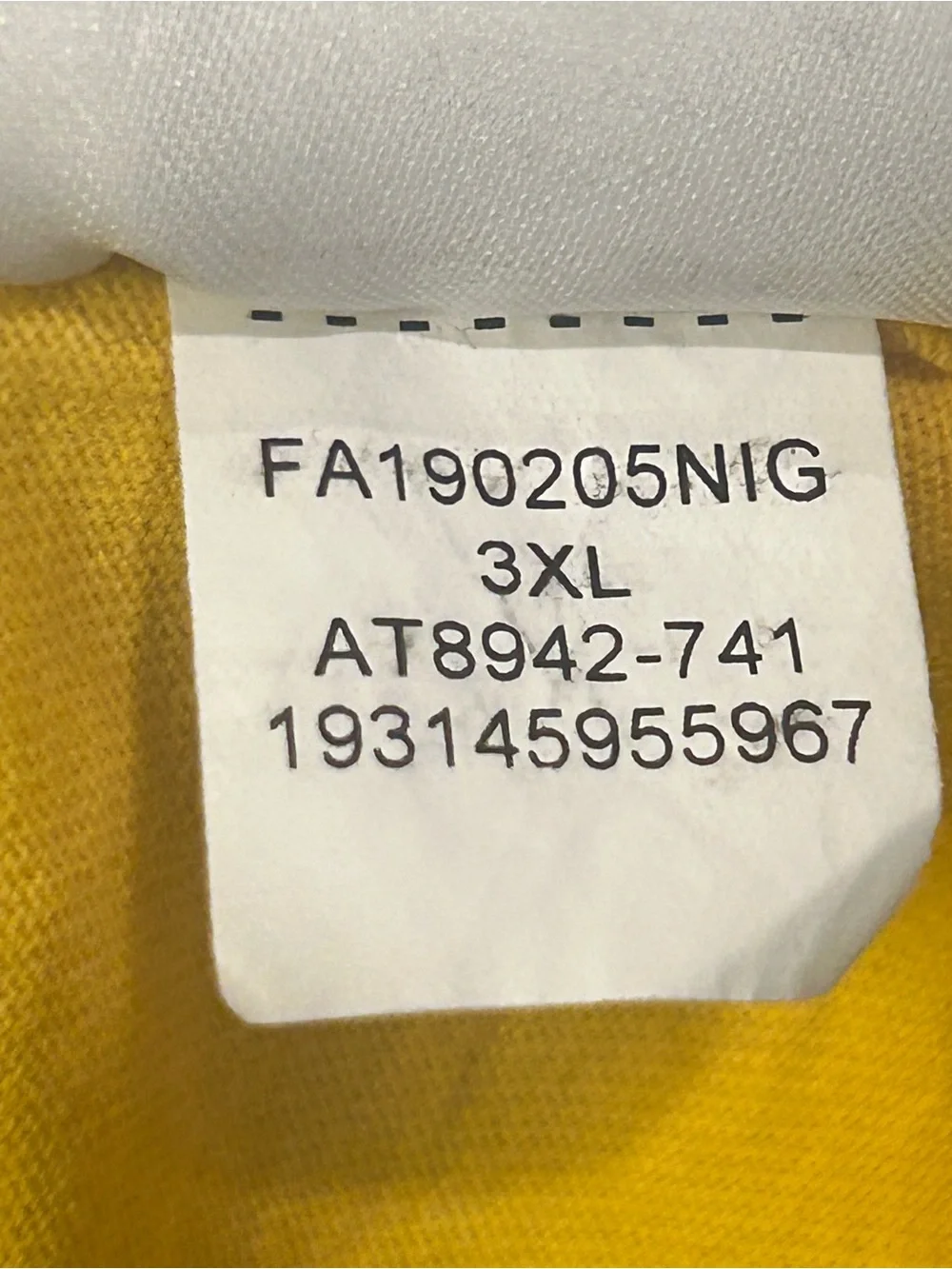 Air Jordan Men's Yellow 1991  Logo Short Sleeve Tee Shirt 23 Size 3XL Basketball